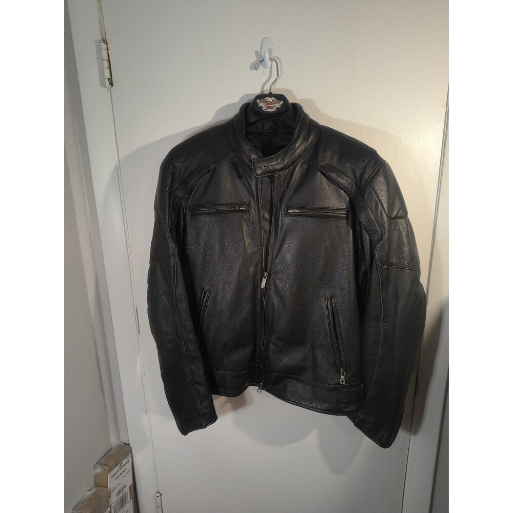 Harley-Davidson Men's Willie G Skull Reflective Leather Riding Jacket M Black